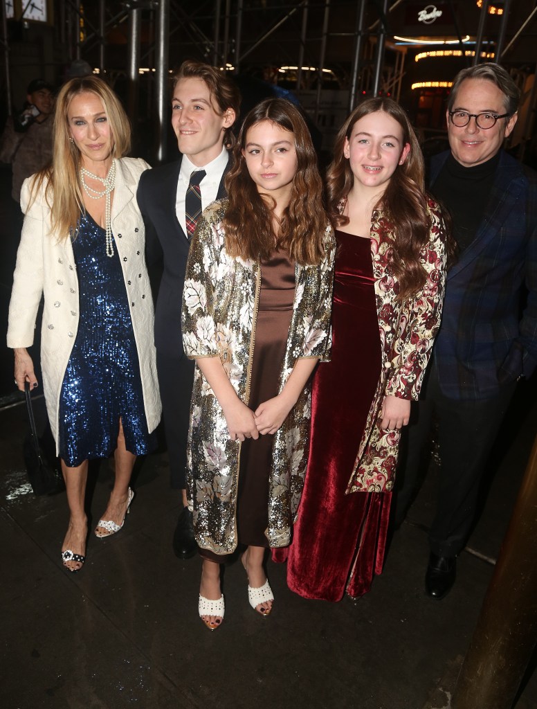 Sarah Jessica Parker, James Wilkie Broderick, Tabitha Hodge Broderick, Marion Loretta Elwell Broderick and Matthew Broderick 