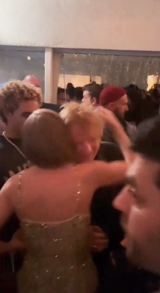 Taylor Swift and Ed Sheeran at the Grammys 2024 afterparty. 