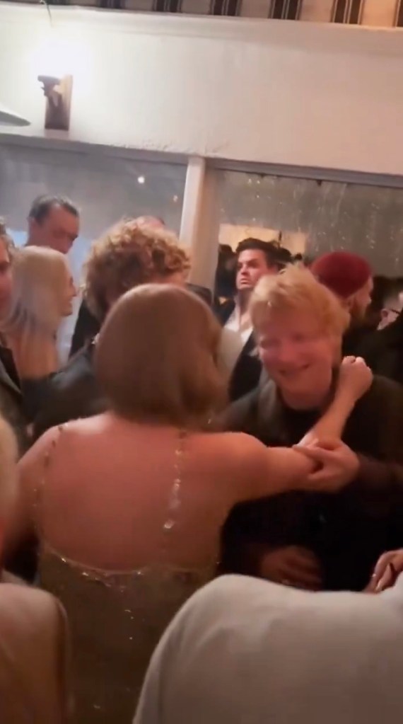 Taylor Swift and Ed Sheeran at the Grammys 2024 afterparty. 