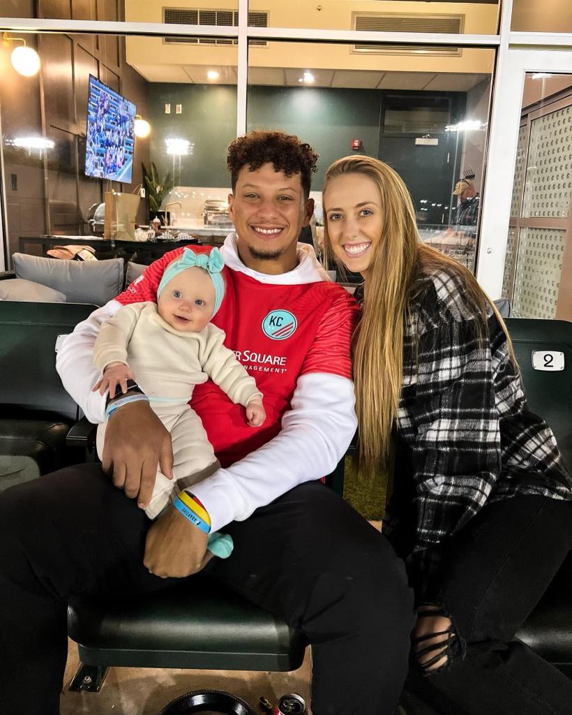 Patrick and Brittany Mahomes with daughter