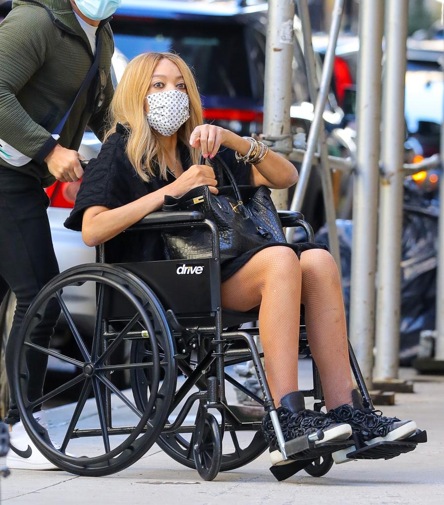 Wendy Williams in a wheelchair.