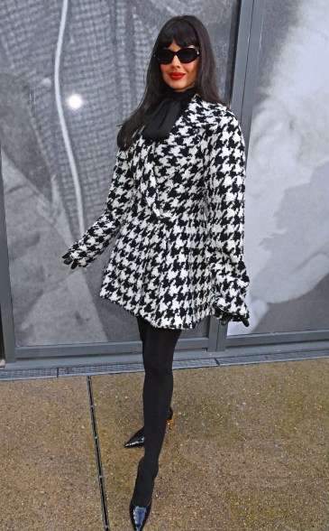 Jameela Jamil attends the Nina Ricci show during Paris Fashion Week on March 1, 2024.