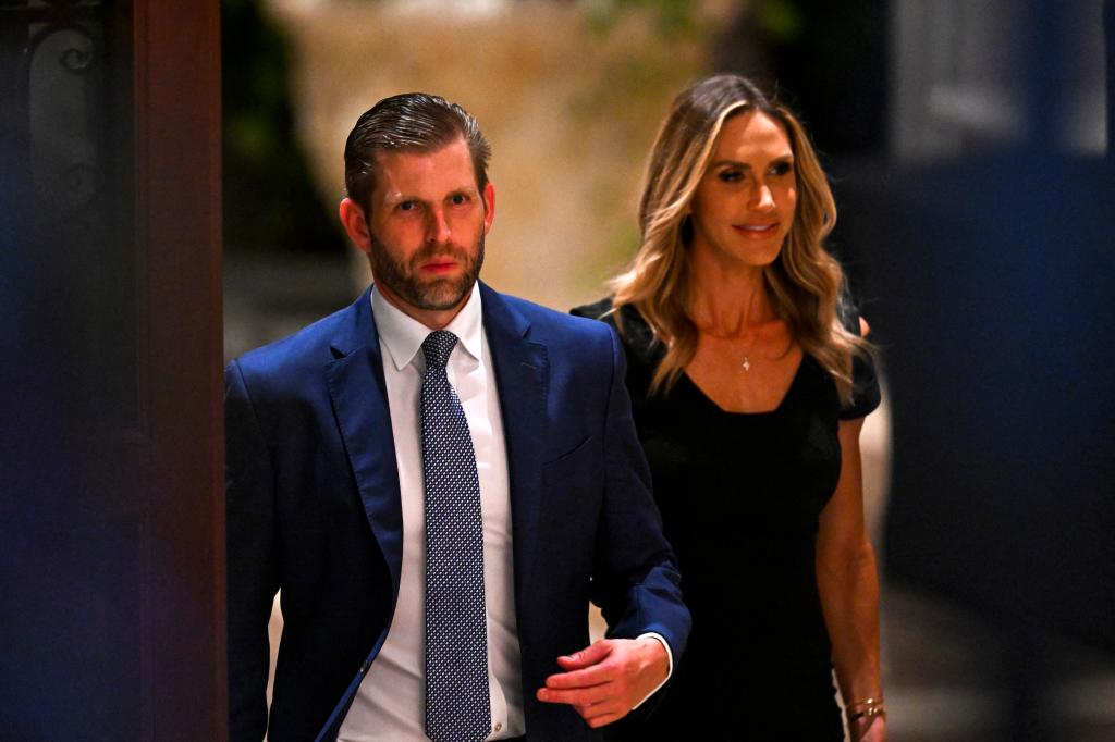 Eric Trump and his wife, Lara Trump.