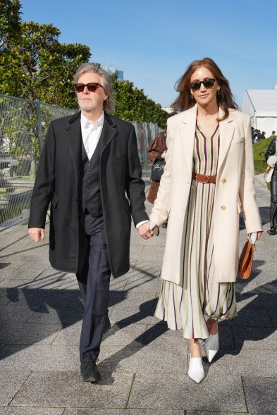 Paul and Nancy McCartney attend the Stella McCartney show during Paris Fashion Week on March 4, 2024.