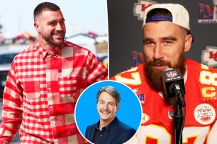 Travis Kelce split image with Jeff Foxworthy.