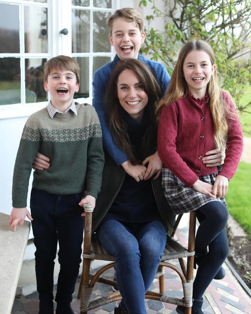 Kate Middleton and her three kids.