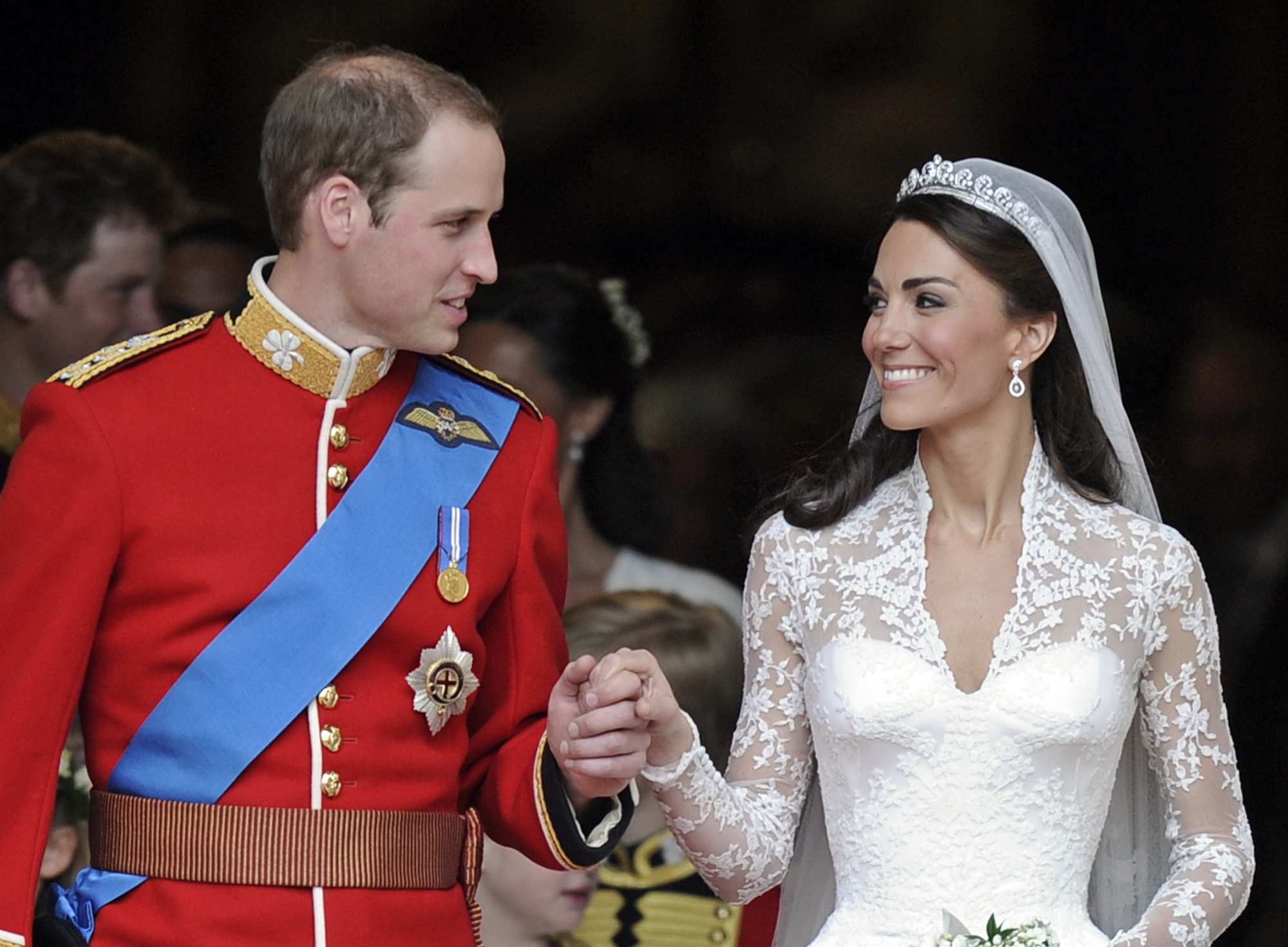 Kate Middleton and Prince William during their wedding in 2011.