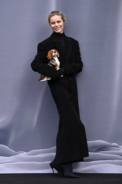 Eva Herzigova attends the Balenciaga show during Paris Fashion Week on March 3, 2024.