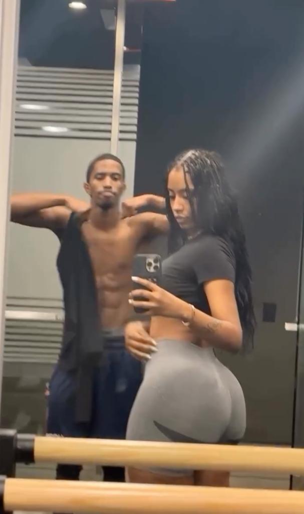 King Combs working out with his girlfriend.