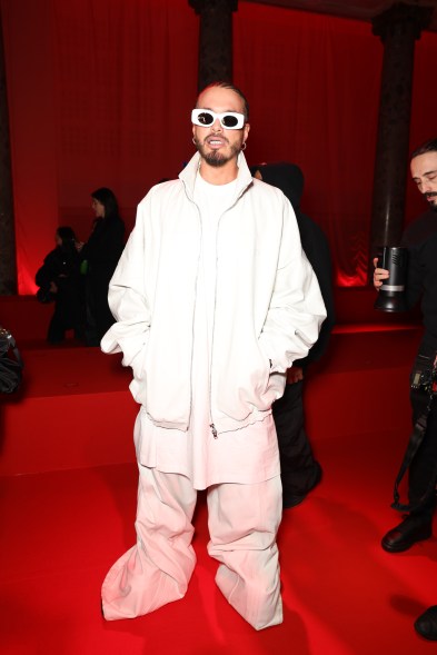 J Balvin attends the Vetements show during Paris Fashion Week on March 1, 2024.