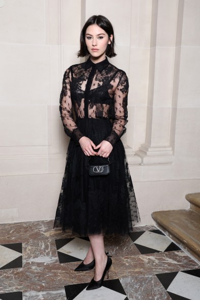 Gracie Abrams attends the Valentino show during Paris Fashion Week on March 3, 2024.