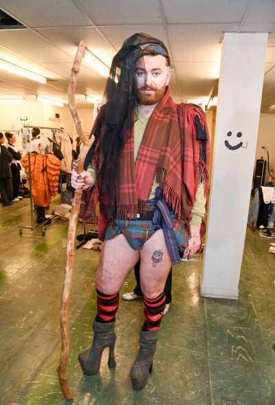 Sam Smith walks in the Vivienne Westwood show during Paris Fashion Week on March 2, 2024.