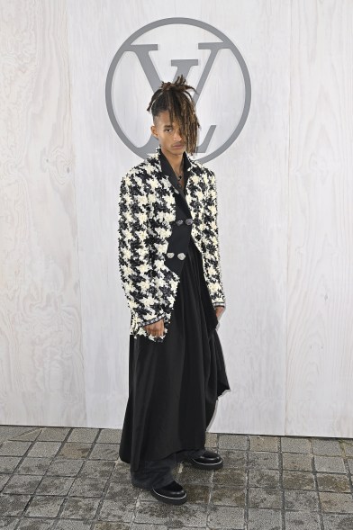 Jaden Smith attends the Louis Vuitton show during Paris Fashion Week on March 5, 2024.