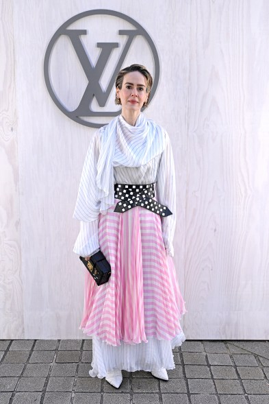 Sarah Paulson attends the Louis Vuitton show during Paris Fashion Week on March 5, 2024.