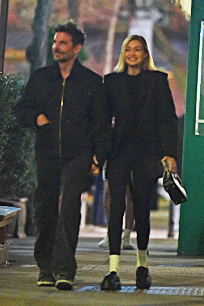 Gigi Hadid and Bradley Cooper at Via Carota. 