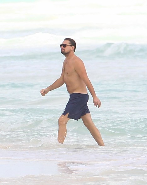 leonardo dicaprio shirtless dad bod