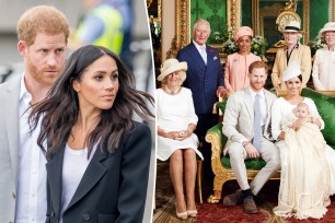 Prince Harry, Meghan Markle, Queen Camilla, King Charles, Prince William, Kate Middleton, Doria Ragland and Archie
