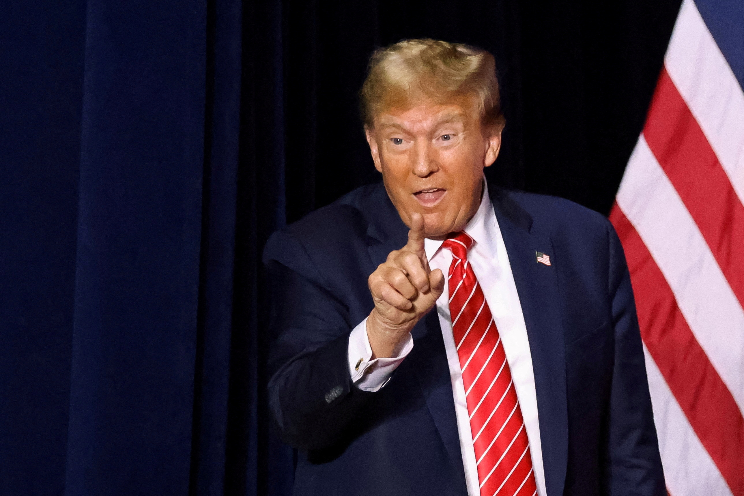 Donald Trump pointing.