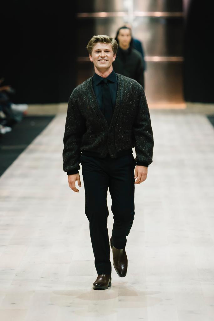 Robert Irwin walking the catwalk in Melbourne