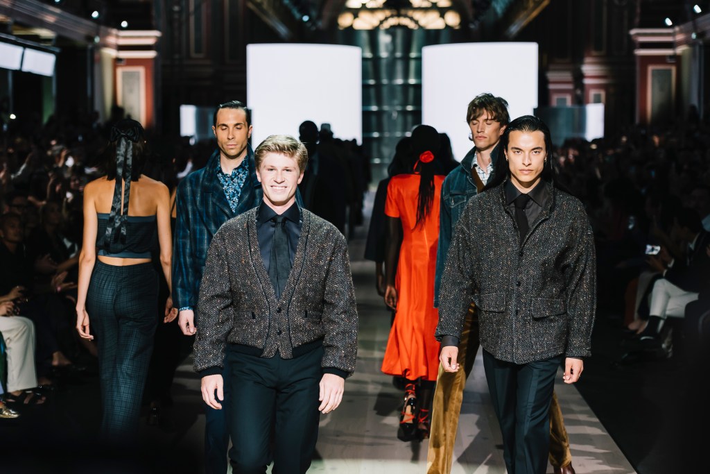 Robert Irwin walking the catwalk in Melbourne