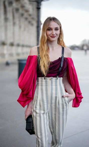 Sophie Turner attends the Louis Vuitton show during Paris Fashion Week on March 5, 2024.