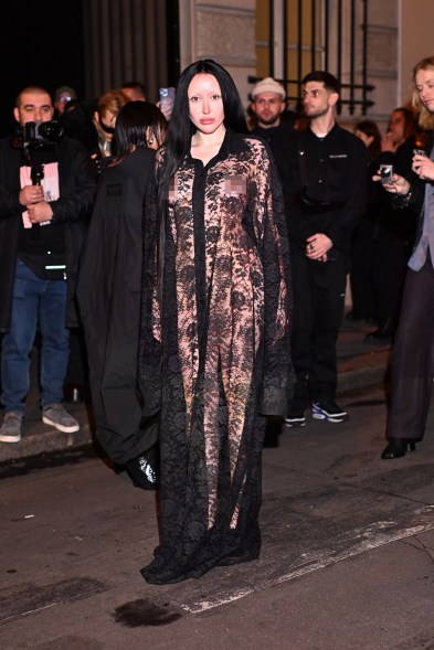 Noah Cyrus attends the Vetements show during Paris Fashion Week on March 1, 2024.