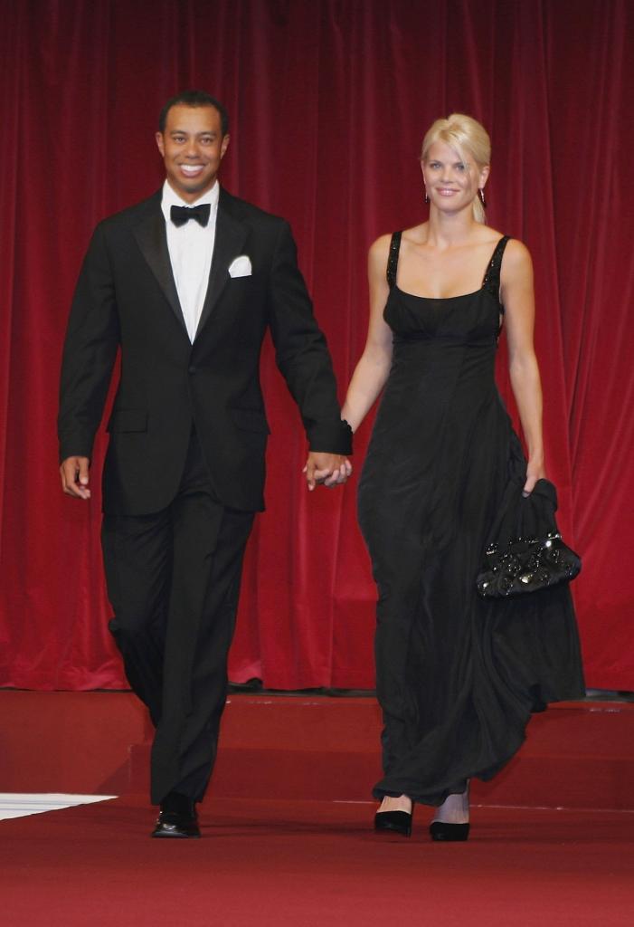 Elin Nordegren and Tiger Woods.