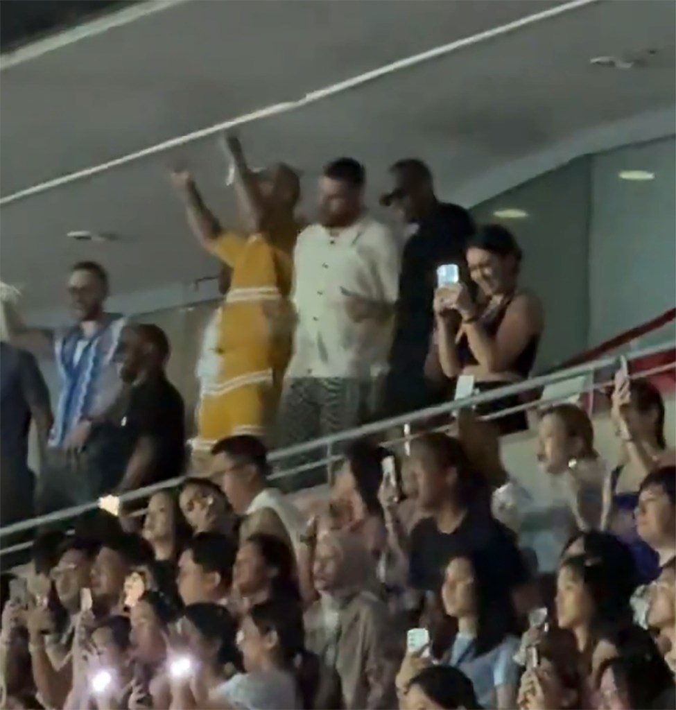 Travis Kelce at Taylor Swift's Singapore Eras Tour show. 