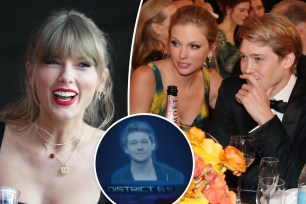Taylor Swift split with her and Joe Alwyn with an inset of the "Hunger Games" meme.
