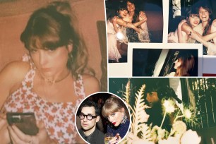 Taylor Swift, her with Florence Welch and her with Jack Antonoff.