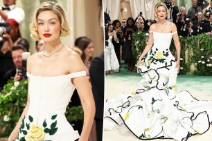 Gigi Hadid split image.