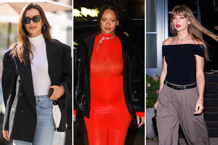 Emily Ratajkowski, Rihanna and Taylor Swift wearing bodysuits