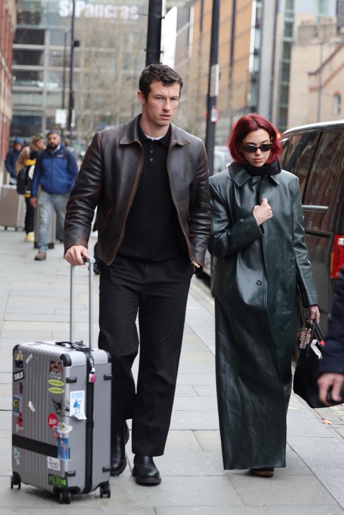 Dua Lipa and Callum Turner in London.