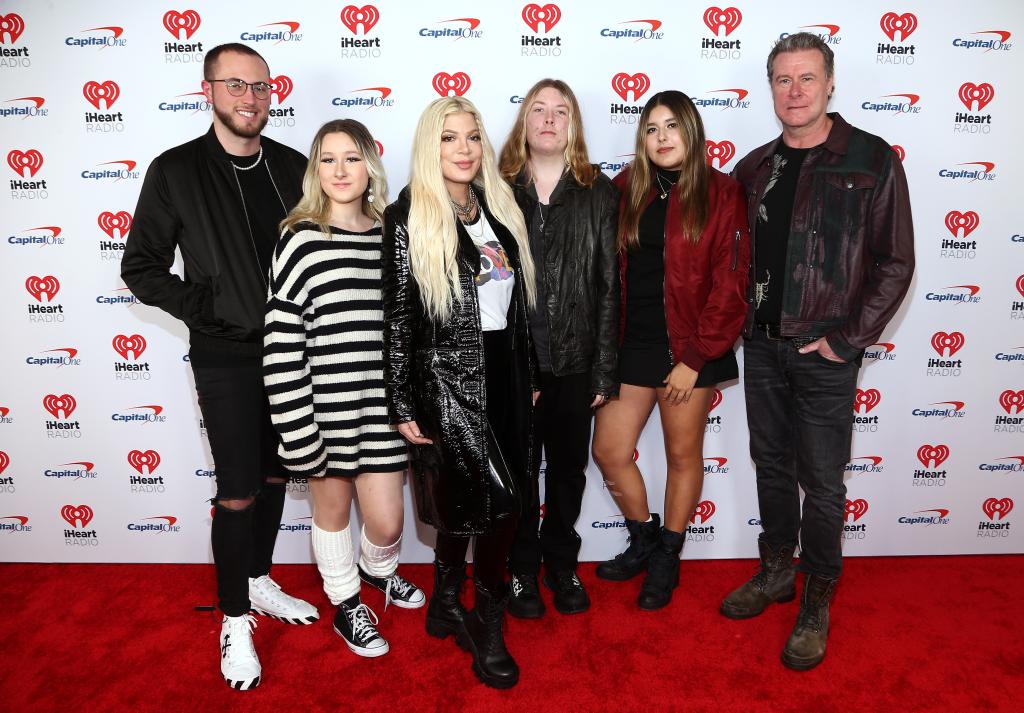 Tori Spelling and Dean McDermott with their kids at the 2023 iHeartRadio ALTer EGO.