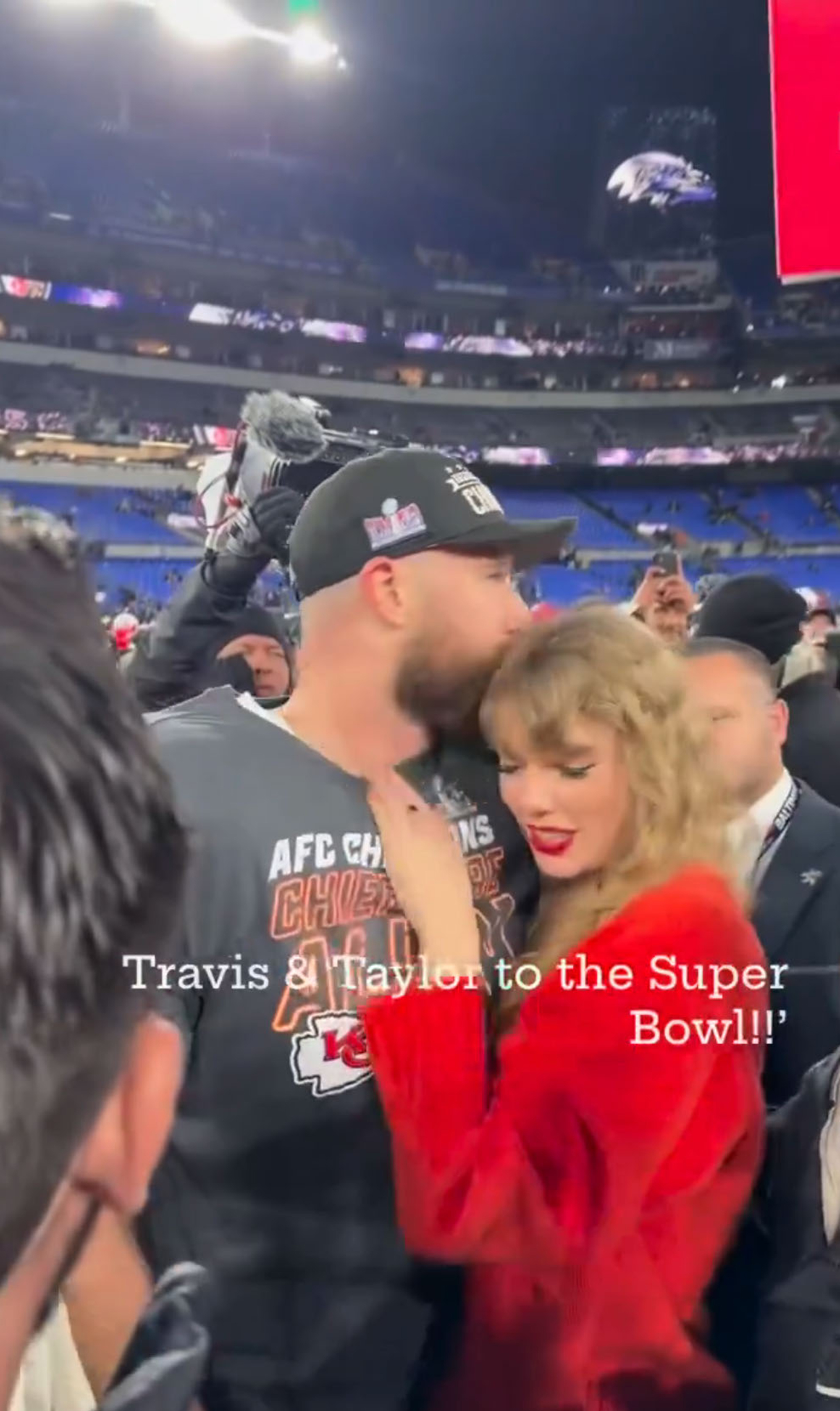 Taylor Swift and Travis Kelce after his game.