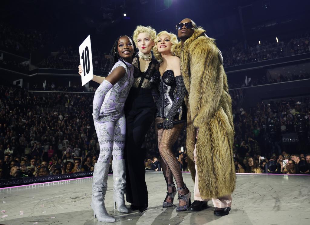 Madonna and others onstage