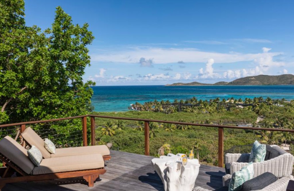 A terrace on Necker Island. 