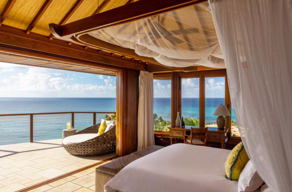 A bedroom on Necker Island. 