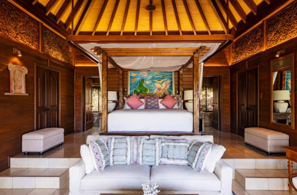 A bedroom on Necker Island. 