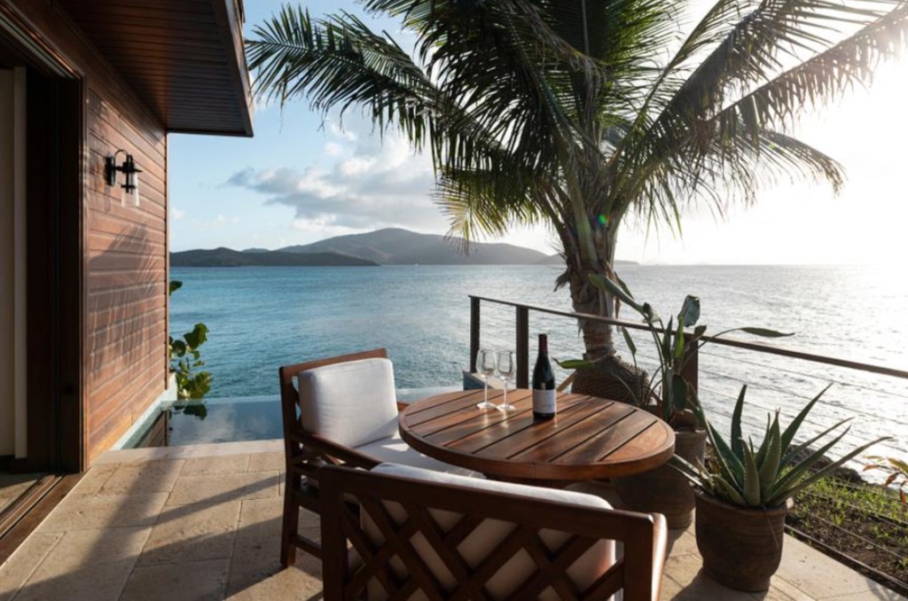 A terrace on Necker Island. 