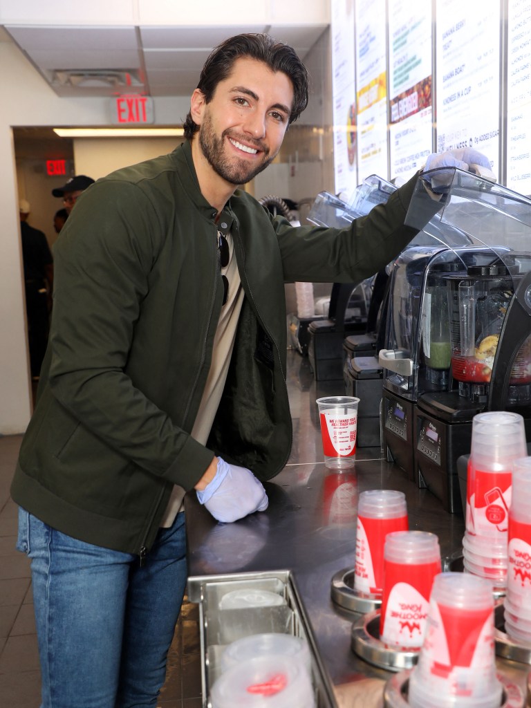 Jason Tartick making a smoothie in 2024.