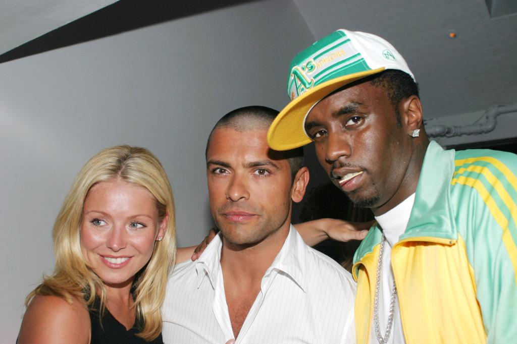 Kelly Ripa, Mark Consuelos, Sean "Diddy" Combs 