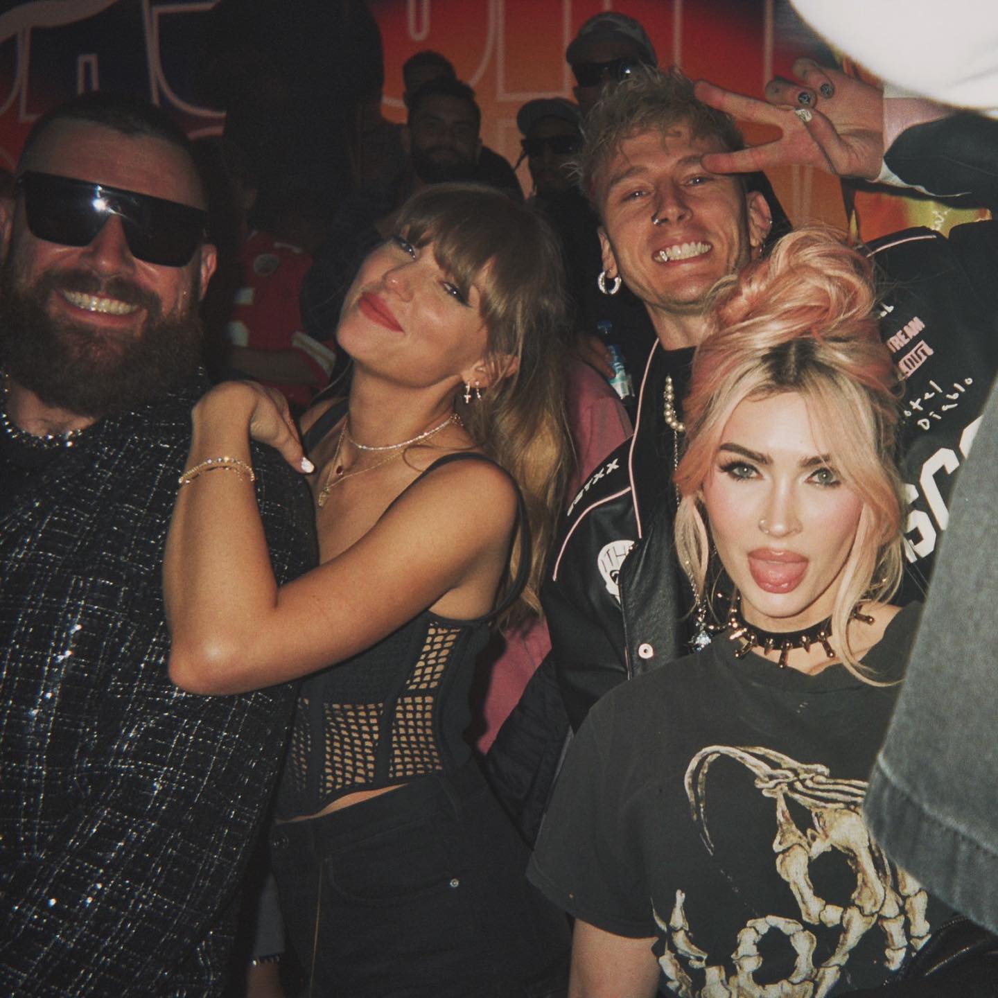 Taylor Swift, Travis Kelce, MGK and Megan Fox in Vegas.