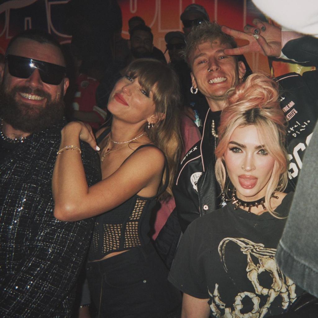 Taylor Swift, Travis Kelce, MGK and Megan Fox in Vegas.