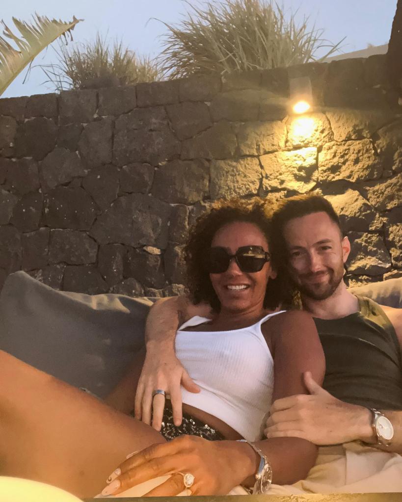 mel b leaning on fiancé rory mcphee