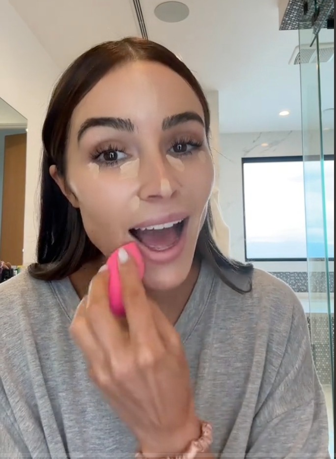 Olivia Culpo in a Get Ready With Me video on TikTok. 