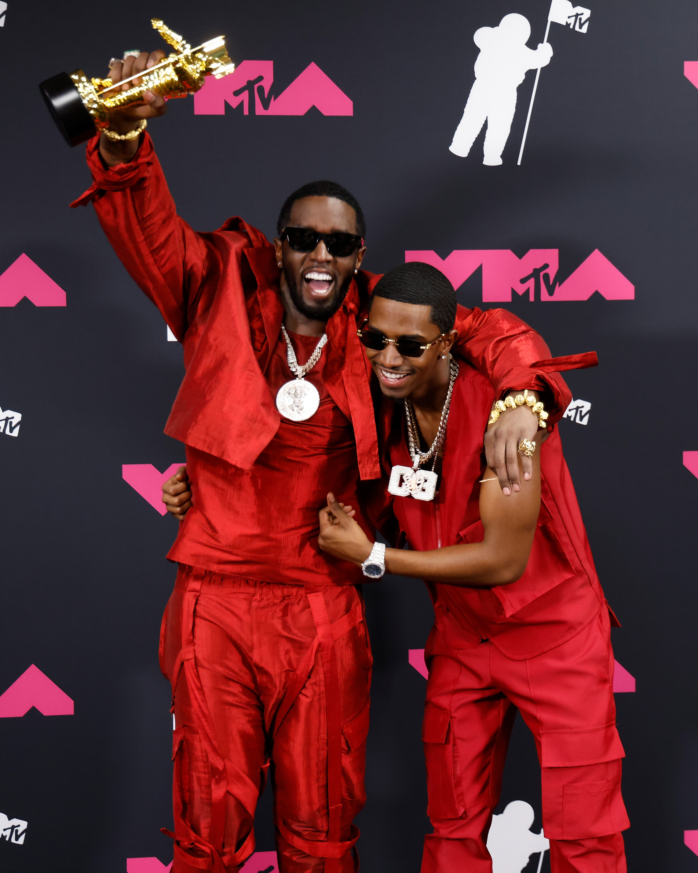 Christian "King" Combs and Diddy at the VMAs.