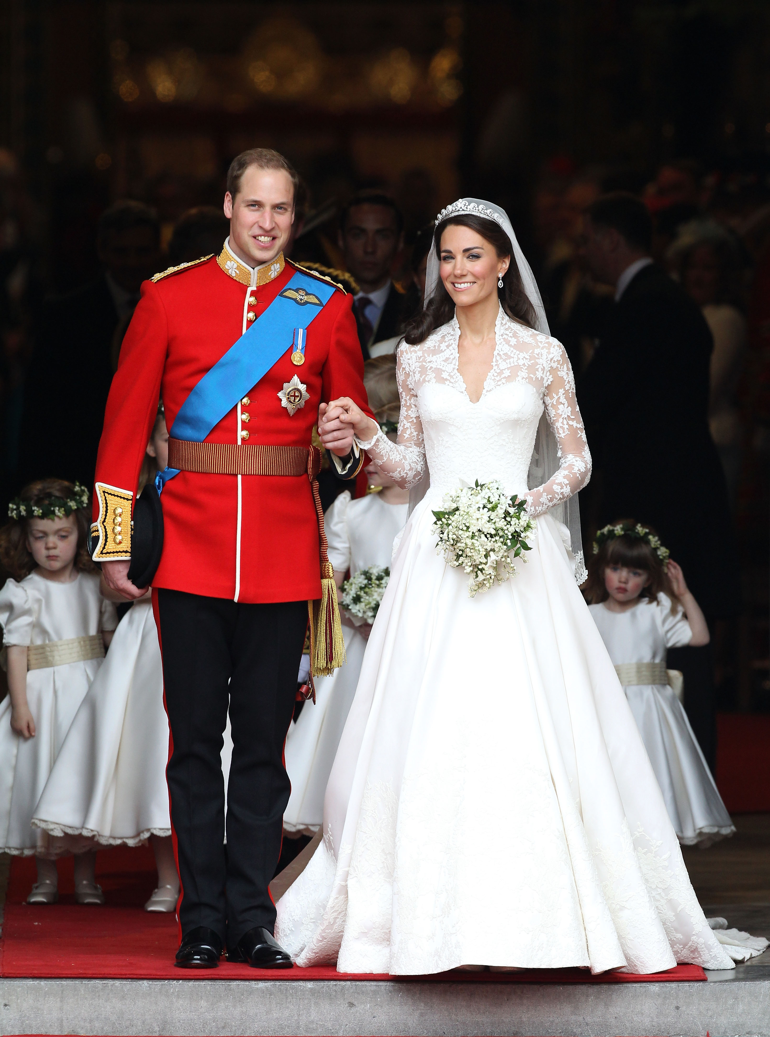 Kate Middleton and Prince William during their wedding.