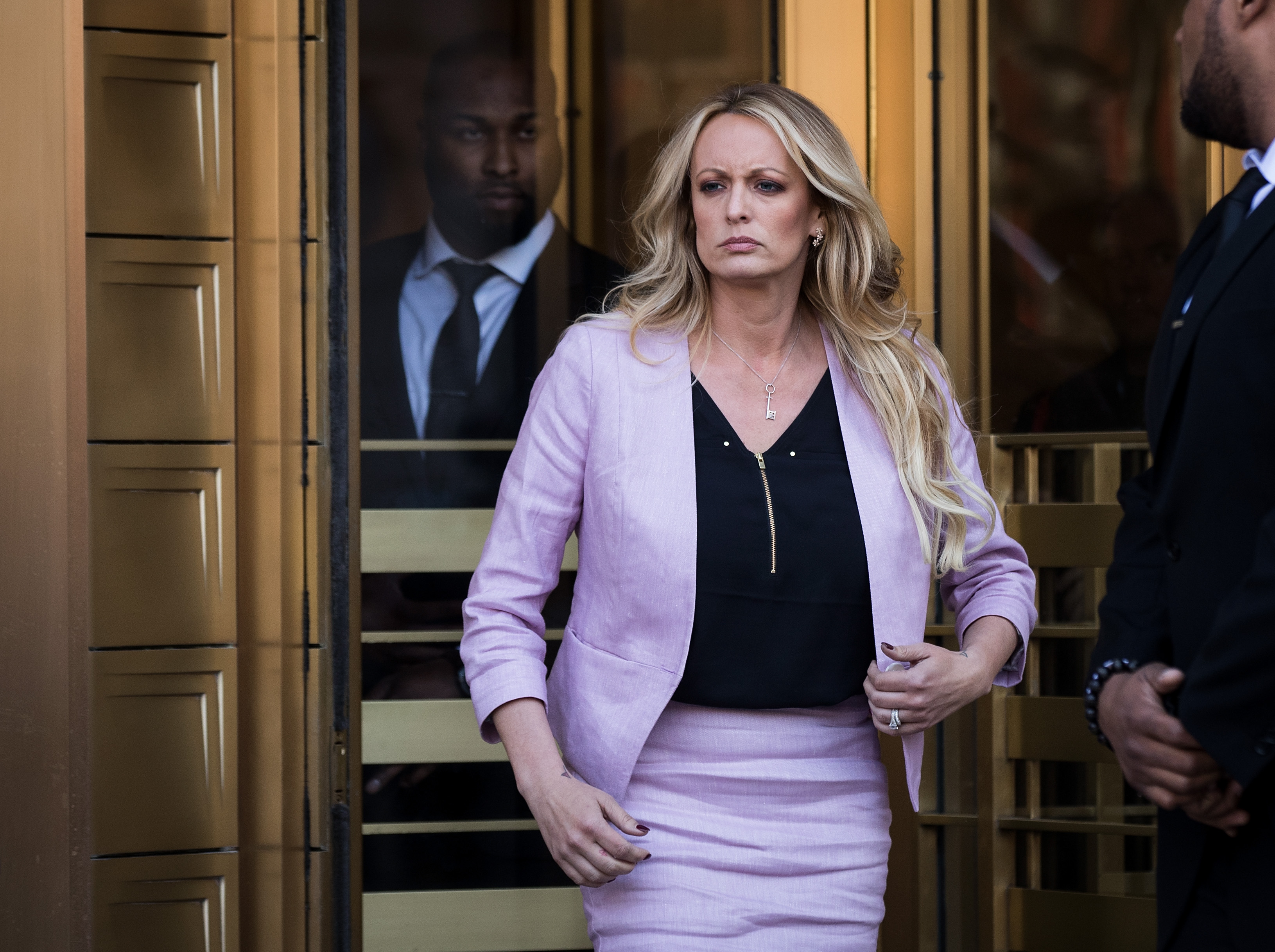 Stormy Daniels leaving court.