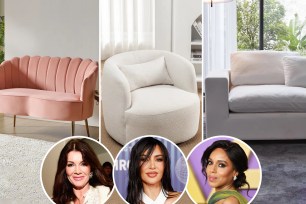 Sofas with insets of Lisa Vanderpump, Kim Kardashian and Kerry Washington